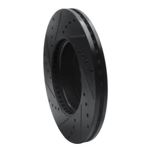 Cadillac CT4 Brake Rotor (1) - Front Right - R1 Concepts - Drilled & Slotted - Black - `13-`25